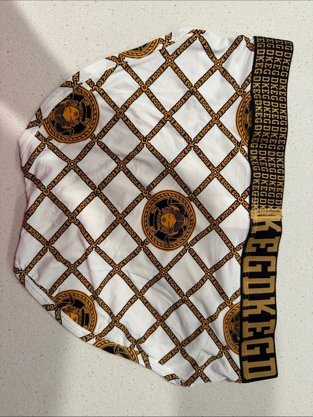 Graphic Waistband Boxer Briefs in White and Gold